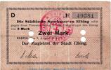 Notgeld 1914/1915 2 Mk. Notgeld Magistrat Elbing , 2 Mark Schein in gbr.E Dießner 91.2.b von 1914 , WPR -