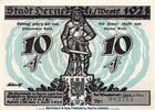 Notgeld 10 Pf. Herne , Notgeld 10 Pfennig -bis Arbeit- in kfr. M/G 602.2 , Westfalen 1921 -