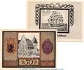 Notgeld DE 2 Scheine kpl. Notgeld Stadt Papenburg 1044.2 , Schiffe-Set mit 2 Scheinen in kfr. von 1921 -