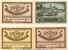 Serienscheine DE 4 Scheine kpl. Notgeld Stadt Stettin 1270.1 , Set mit 4 Scheinen in kfr. von 1921 , Pommern -