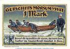Serienscheine DE 1 Mk. Notgeld der Gemeinde Morsum - Sylt 900.1.a , 1 Mark Schein in kfr. von 1921 -
