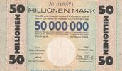Großnotgeld Inflation Notgeld Pößneck 50 Millionen Mark Notgeld Stadt Pössneck , 50 Millionen Mark Schein in gbr. Keller 4355.r-t -