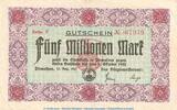 Großnotgeld Inflation Notgeld Pirmasens 5 Millionen Mark Notgeld Stadt Pirmasens , 5 Millionen Mark Schein in gbr. Keller 4313.k , 1923 -