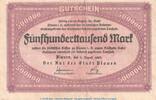 Großnotgeld Inflation Notgeld Plauen 500.000 Mark Notgeld Rat der Stadt Plauen , 500.000 Mark Schein in gbr. Keller 4330.b 1923 -