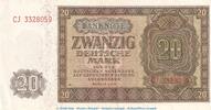 Deutsche Notenbank DDR Banknote , 20 Mark Schein in f-kfr. DDR-6, Ros.344, P.13 , von 1948 , Notenbank 20 Mark Schein 1948 f-kfr , 2