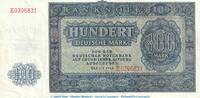 Deutsche Notenbank DDR Banknote , 100 Mark Schein in L-gbr. SBZ-17, Ros.346, P.15 , von 1948 , SBZ 100 Mark Schein 1948 leicht zirkuliert 2 bis 2-