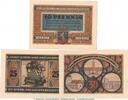 Serienscheine DE 3 Scheine kpl. Notgeld Stadt Katscher 680.1 , Set mit 3 Scheinen --September-- in kfr. 1921 -