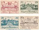 Serienscheine DE 4 Scheine kpl. Notgeld Stadt Köben 714.2 , Set mit 4 Scheinen in kfr. von 1920 , Schlesien -