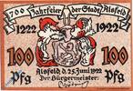 Serienscheine DE 1 Mk. Nr.1 Notgeld Alsfeld , 1 Mark Schein Nr 1 , Mehl Grabowski 16.1 , von 1922 , Hessen Seriennotgeld -
