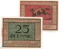 Kleingeld 1914-1922 2 Scheine kpl. Notgeld Ansbach , Set mit 2 Scheinen mit Rand , Tieste 0160.15.25 und 26 , von 1918 , Bayern Verkehrsausgabe -