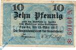 Notgeld De 10 Pf. Notgeld Apolda , 10 Pfennig Schein gbr , Tieste 0185.65.01 , von 1917 , Sachsen Verkehrsausgabe -
