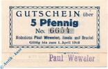 Notgeld 5 Pf. Asseln , Notgeld 5 Pfennig Schein in kfr. Tieste 0235.05.01.b Westfalen o.D. -