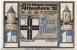 Serienscheine DE 1 Mk. Notgeld Attendorn , 1 Mark Schein , o. Bst , o. Kennummer , Mehl Grabowski 51.1 d , Westfalen Seriennotgeld -