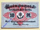 Notgeld Deutschland 10 Pfennig Schein Notgeld Bad Berka , Sachsen , Einzelschein über 10 Pfennig , Verkehrsausgabe , Tieste 0455.10 , von 1917 -