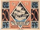 Serienscheine DE 50 Pf. Notgeld Bremen Tivoli , 50 Pfennig Schein in kfr. 0,75 mm Segelschiff , Mehl Grabowski 180.2 a , Bremen Seriennotgeld -