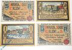 Serienscheine DE 4 Scheine kpl. Stadt Calbe , Set mit 4 Scheinen , KN = schwarz , M/G 213.1 -
