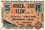 Serienscheine DE 25 Pf. -KN schwarz- Notgeld Calbe Saale , 25 Pfennig Schein , Serie schwarz , Mehl Grabowski 213.1 , Sachsen Anhalt Seriennotgeld -