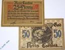 Notgeld De 2 Scheine kpl. Notgeld Coesfeld , Set mit 2 Scheinen braun , Tieste 1185.05.10 und 11 , Westfalen Verkehrsausgabe -