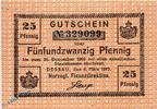 Notgeld Deutschland 25 Pfennig Schein Notgeld Dessau , 25 Pfennig Schein in kfr. Wz Tropfen , Tieste 1340.05.01 , von 1917 , Anhalt Verkehrsausgabe -