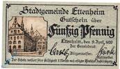 Kleingeld 1914-1922 DE 50 Pf. Notgeld Ettenheim , 50 Pfennig Schein , Tieste 1815.05.30 , von 1920 , Baden Verkehrsausgabe -