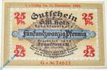 Serienscheine DE 25 Pf. -G- Notgeld Frankfurt , G. M. Holz , 25 Pfennig Schein G , Golem verlängert , Mehl Grabowski 374.4 , von 1921 , Hessen Serien Notgel -