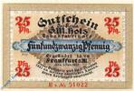 Serienscheine DE 25 Pf. -E- Notgeld Frankfurt , G. M. Holz , 25 Pfennig Schein E , Wolfseck , Mehl Grabowski 374.1 , von 1921 , Hessen Serien Notgeld -