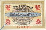 Serienscheine DE 25 Pf. -F- Notgeld Frankfurt , G. M. Holz , 25 Pfennig Schein F , Golem , Mehl Grabowski 374.2 , von 1921 , Hessen Serien Notgeld -