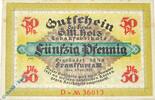 Serienscheine DE 50 Pf. -D- Notgeld Frankfurt , G. M. Holz , 50 Pfennig Schein D , Wolfseck , Mehl Grabowski 374.1 , von 1921 , Hessen Serien Notgeld -