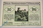 Seriennotgeld Deutschland Notgeld Gerolstein 50 Pf. Nr.1 Notgeld Gerolstein , 50 Pfennig Schein Nr 1 , Mehl Grabowski 424.1 , von 1921 , Rheinland Seriennotgeld -