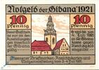 Notgeld DE 10 Pf. Notgeld Gießen , Gibana , 10 Pfennig Schein , Mehl Grabowski 425.1 , von 1921 , Hessen Seriennotgeld -
