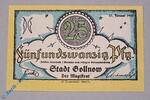 Seriennotgeld Deutschland 25 Pfennig Nr 3 , grün Notgeld Gollnow , 25 Pfennig Schein Nr 3 , Mehl Grabowski 453.2 , von 1921 , Pommern Seriennotgeld -