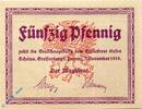 Kleingeld 1914-1922 DE 50 Pf. Notgeld Greifenberg , 50 Pfennig Schein , 3 Monate nach .. , Tieste 2435.05.11 , von 1919 , Pommern Verkehrsausgabe -
