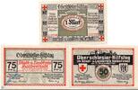 Notgeld DE 3 Scheine kpl. Notgeld Halberstadt 503.1 , Rotes Kreuz Set mit 3 Scheinen in kfr. von 1921 -