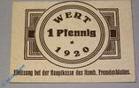 Kleingeld 1914-1922 DE 1 Pf. Notgeld Hamburg , Fremdenblatt , 1 Pfennig Schein , Tieste 2765.150.01 , Hamburg Verkehrsausgabe -