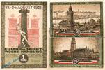Serienscheine DE 3 Scheine kpl. Notgeld Hamburg , Kultur und Sportwoche , Set mit 3 Scheinen in kfr. Mehl Grabowski 539.3 , von 1921 , Hamburg Seriennotgeld -