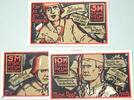 Serienscheine DE 3 Scheine kpl. Notgeld Hamburg , Stahlhelm , Set mit 3 Scheinen , Mehl Grabowski 554.1 , Hamburg Serien Notgeld -