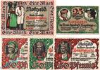 Serienscheine DE 5 Scheine kpl. Hausberge M/G 585.1 , Notgeld Set mit 5 Scheinen in kfr. o.D. NRW -