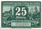 Notgeld Deutschland 25 Pfennig Schein Notgeld Kolberg , 25 Pfennig Schein , Tieste 3650.05.06 , von 1917 , Pommern Verkehrsausgabe -