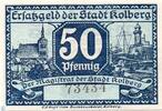 Notgeld Deutschland 50 Pfennig Schein Notgeld Kolberg , 50 Pfennig Schein , Tieste 3650.05.07 , von 1917 , Pommern Verkehrsausgabe -