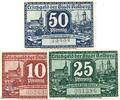 Notgeld De 3 Scheine kpl. Notgeld Kolberg , Set mit 3 Scheinen , Tieste 3650.05.05 bis 07 , von 1917 , Pommern Verkehrsausgabe -