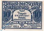 Notgeld De 10 Pf. -B- Notgeld Kreis Quedlinburg Land 1089.1.a , 10 Pfennig Schein - B - o.D. -