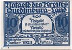 Notgeld De 10 Pf. -e- Notgeld Kreis Quedlinburg Land 1089.1.a , 10 Pfennig Schein - E - o. D. -