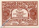Notgeld De 5 Pf. -R- Notgeld Kreis Quedlinburg Land 1089.1.a , 5 Pfennig Schein - R - o. D. -