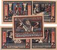 Serienscheine DE 5 Scheine kpl. Stadt Münster , Wiedertäufer Set mit 5 Scheinen in kfr. M/G 916.2 -