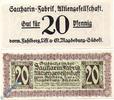 Notgeld Deutschland 20 Pfennig Schein Notgeld Magdeburg , Saccarin Fabrik , 20 Pfennig Schein , Tieste 4340.05.12 , Sachsen Verkehrsausgabe -