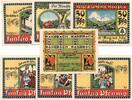 Serienscheine DE 7 Scheine kpl. Notgeld Gemeinde Manebach 866.1 , Mönchhof Set mit 7 Scheinen in kfr. von 1921 -