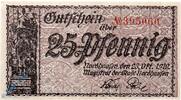 Notgeld DE 25 Pf. Notgeld Nordhausen , 25 Pfennig Schein , mit Udr , Tieste 517505.35 , von 1919 , Sachsen Verkehrsausgabe -