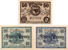 Kleingeld 1914-1922 3 Scheine kpl. Notgeld Ochsenfurt , Satz mit 3 Scheinen , Tieste 5305.10, 15 und 20 , von 1919 , Bayern Verkehrsausgabe -