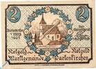 Seriennotgeld Deutschland 2 Mark Schein Notgeld Partenkirchen , 2 Mark Schein , Mehl Grabowski 1048.1 , von 1921 -