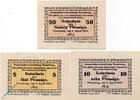 Notgeld De 3 Scheine Notgeld Penzberg , Set mit 3 Scheinen , Tieste 5560.05.15 bis 17 , von 1917 , Bayern Verkehrsausgabe -